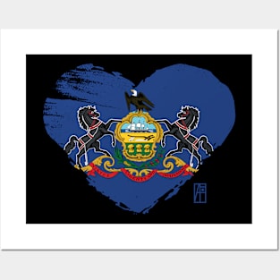 U.S. State - I Love Pennsylvania - Pennsylvania Flag Posters and Art